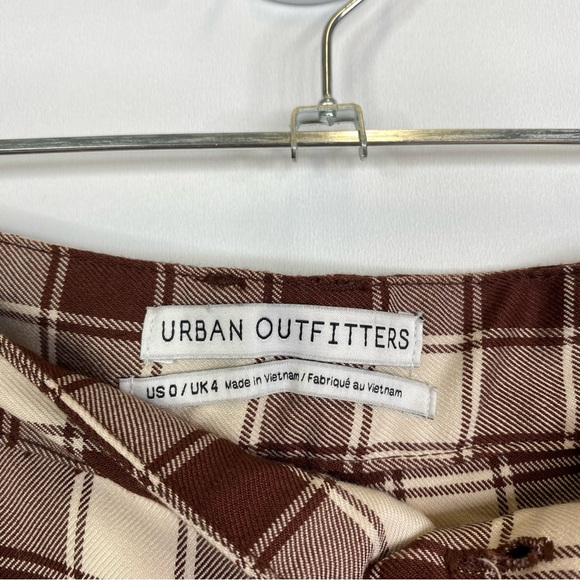 Urban Outfitters Maroon Checkered Pants Size 0 High Rise Office Work  Trousers - Picture 3 of 3